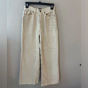 Urban Outfitters BDG High Wide High Rise Beige Ivory Corduroy Pants!